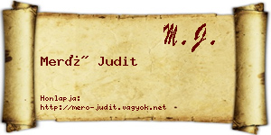 Merő Judit névjegykártya